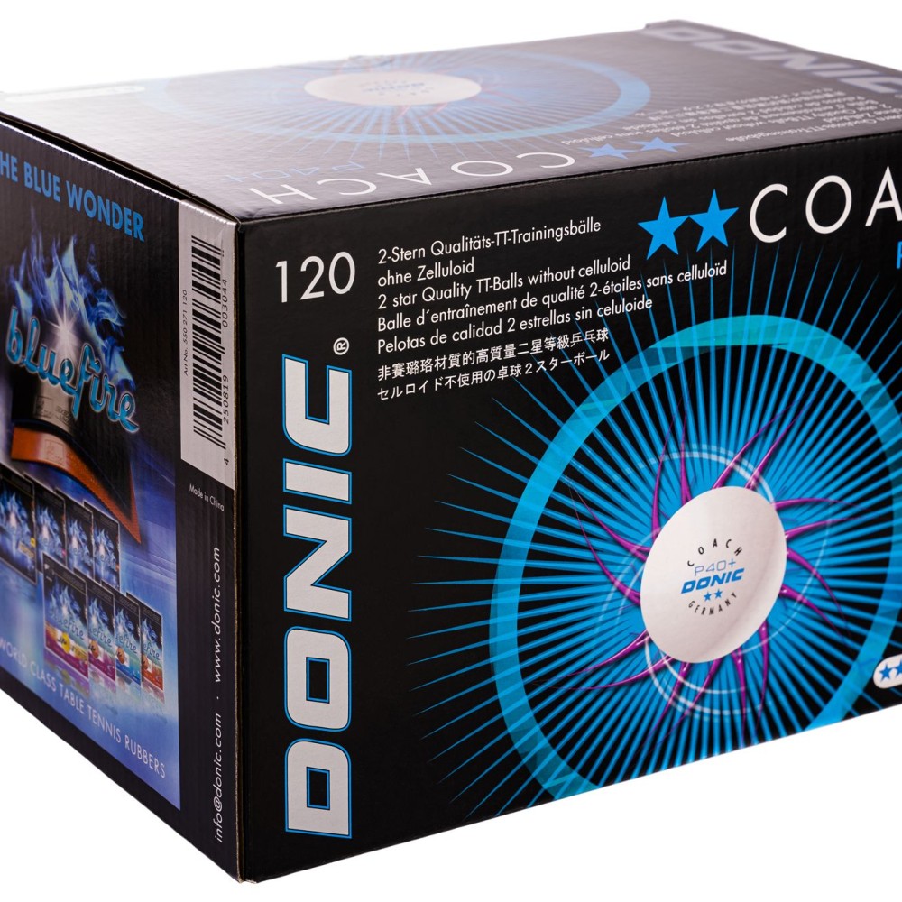 Μπαλάκια Πινγκ-Πονγκ Donic P40+ 2** Coach(seam) 120pcs White