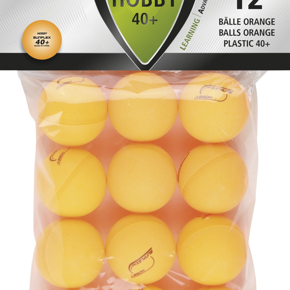 Μπαλάκια Ping Pong Sunflex Hobby PVC 12 Τεμάχια Πορτοκαλί
