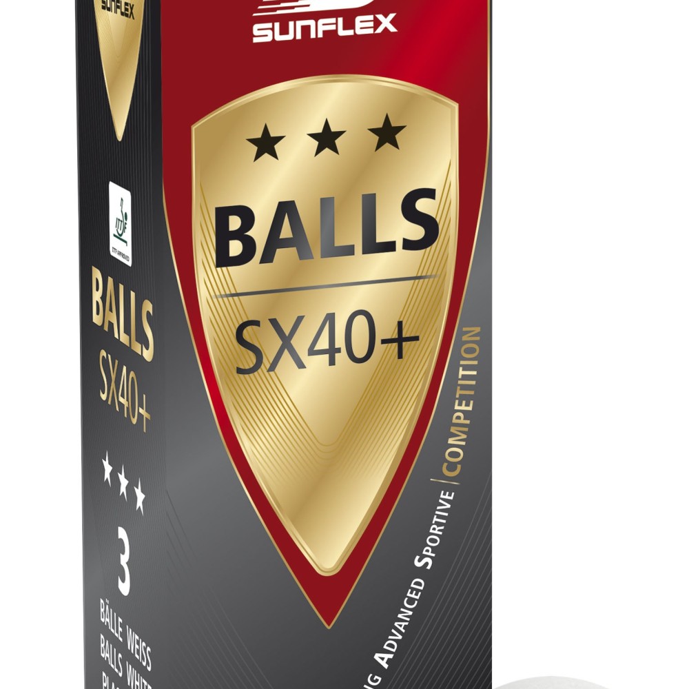 Μπαλάκια Ping Pong Sunflex SX40+ Competition PVC 3 Τεμάχια