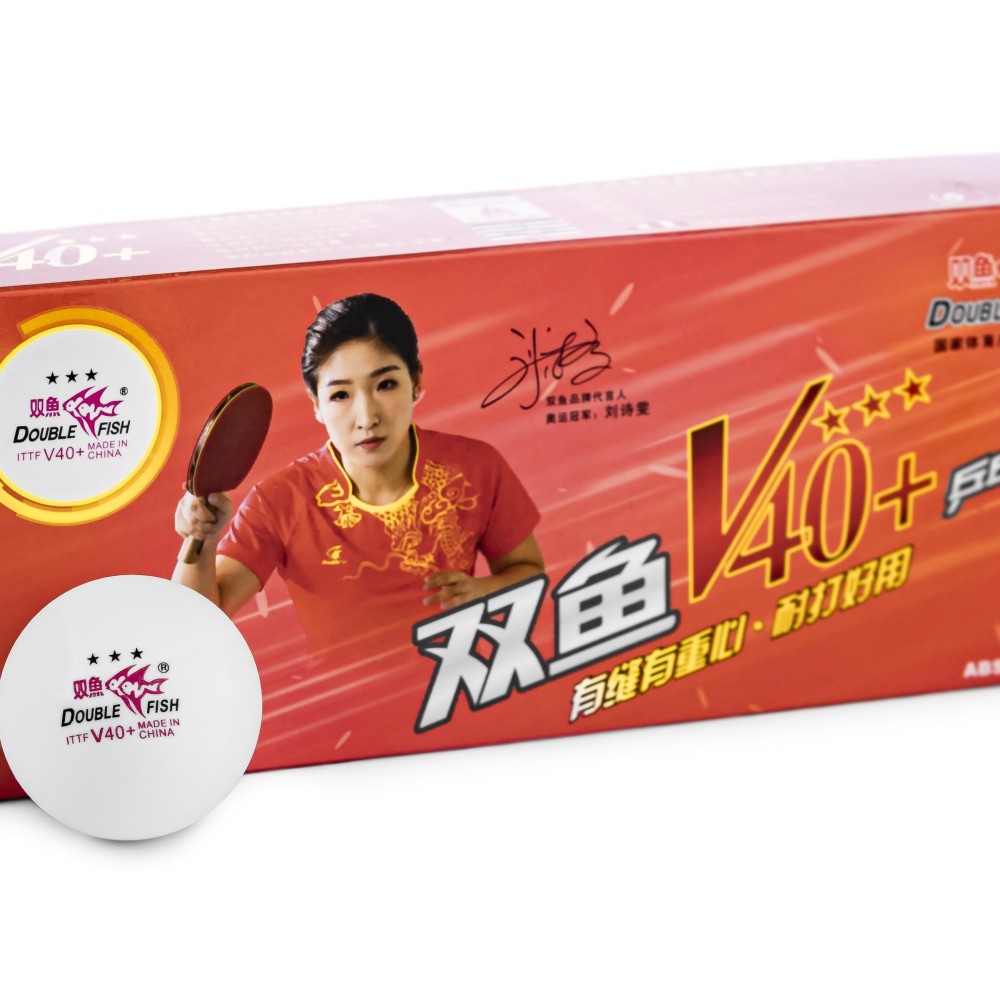 Μπαλάκια Πινγκ-Πονγκ Double Fish V40+ 3*** ITTF 10pcs(seam)